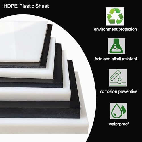 High-Density Polyethylene (HDPE) Plastic Block 1" Thick - 4" x 6" HDPE Plastic Sheet for Machining,Home Improvements,DIY Projects(Black PE Sheet 1 PCS) - color: Black, size: 1" x 4" x 6"