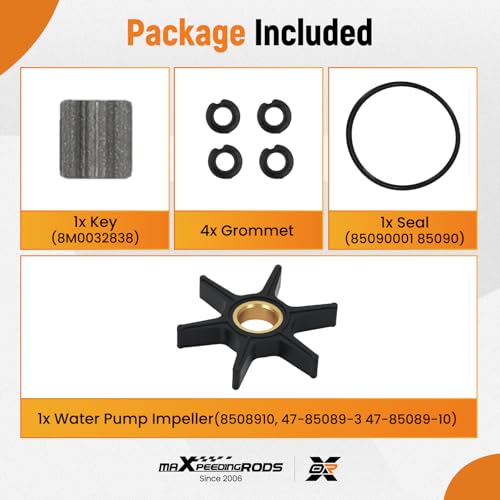 maXpeedingrods 99157T2 Water Pump Impeller Repair Kit for Mercury Mariner - size: For Mercury Mariner 9.9-25, 46-99157T2