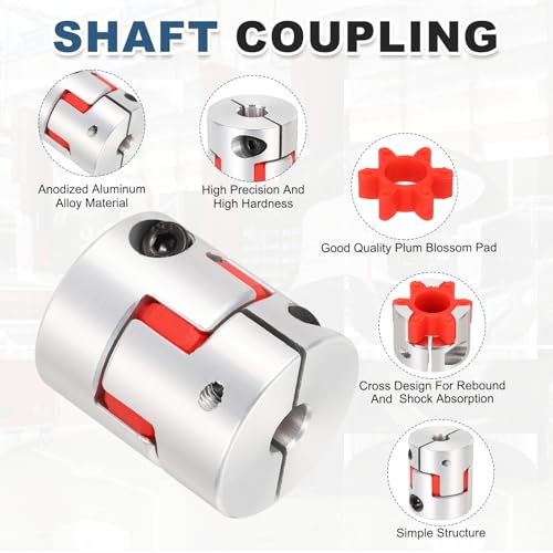 MECCANIXITY 8mm-10mm Aluminium Plum Flexible Shaft Coupling w Hex Wrench - size: 8mm to 10mm
