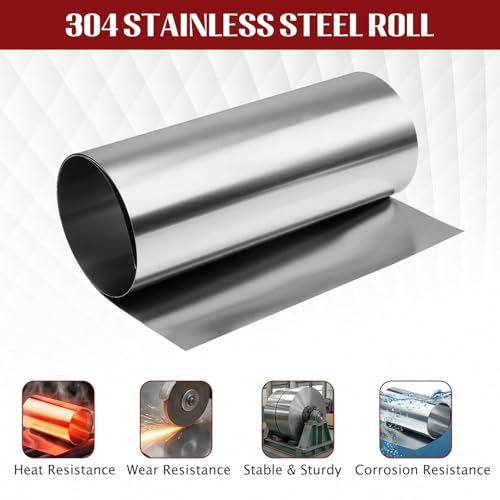 304 Stainless Steel Foil Roll, 0.3mm x 200mm x 1M Stainless Steel Sheet, Metal Foil for Crafts, Electronic Equipment, Industry Machinery, Hardware - size: 0.3mm x 200mm x 1M