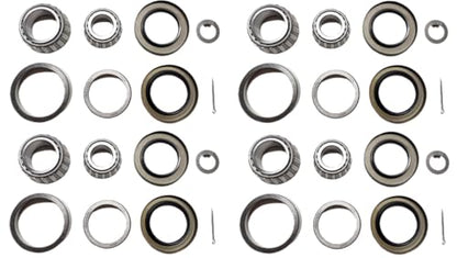 (Set of 4) WESTERNPRIME Trailer Hub Wheel Bearing Kit 25580 14125A Double Lip Grease Seals 10-36 2.250'' I.D. and 10-10 2.125'' I.D. for 7000 lb. Tandem Axles