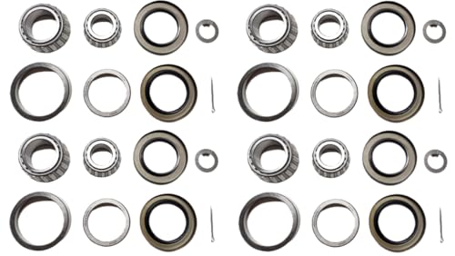 (Set of 4) WESTERNPRIME Trailer Hub Wheel Bearing Kit 25580 14125A Double Lip Grease Seals 10-36 2.250'' I.D. and 10-10 2.125'' I.D. for 7000 lb. Tandem Axles