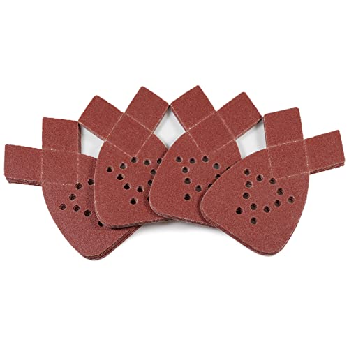 20 Pcs Mouse Detail Sander Sandpaper 80 Grit 12 Hole Mouse Sander Pads with 2 Extra Tips for Replacement Hook and Loop Sandpaper Triangle Sanding Sheets Aluminum Oxide Sanding Pads - style: 80 Grit