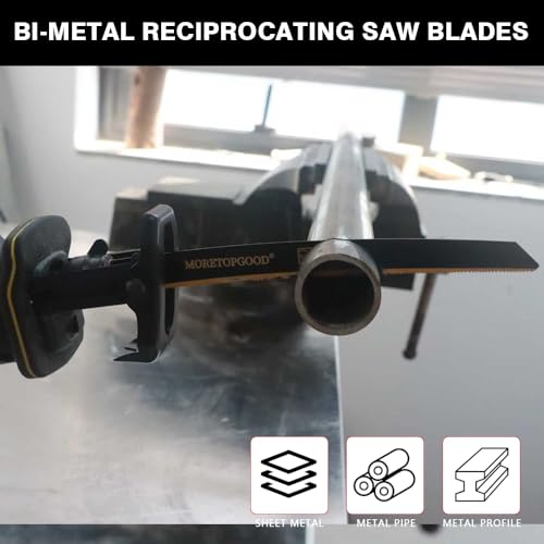 9 Inch 14/18 TPI Bi-Metal Reciprocating Saw Blades with Arc Edge, Japanese Teeth Saw Blades for Medium Metal Cutting,Cobalt Bi-Metal Saw Blades for Pipe,Carbide Alloy Steel,3 Pack - size: 9Inch