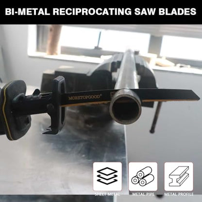 9 Inch 14/18 TPI Bi-Metal Reciprocating Saw Blades with Arc Edge, Japanese Teeth Saw Blades for Medium Metal Cutting,Cobalt Bi-Metal Saw Blades for Pipe,Carbide Alloy Steel,3 Pack - size: 9Inch