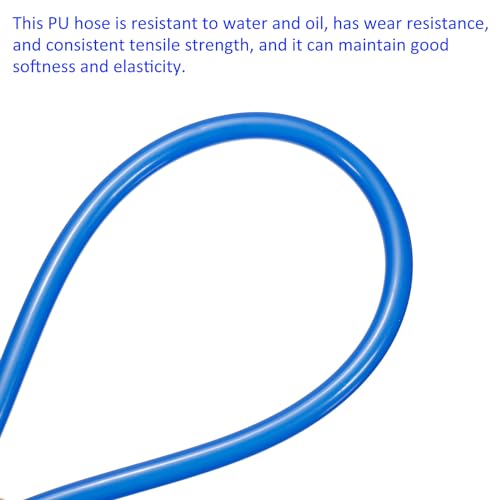 M METERXITY Pneumatic Tubing - Air Compressor PU Line Hose Apply to Water Fluid Transfer(4mm ID x 6mm OD, 13.1 Ft Length, Blue) - size: 13.1 Ft