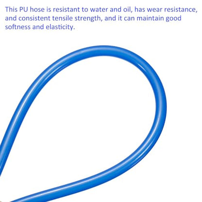 M METERXITY Pneumatic Tubing - Air Compressor PU Line Hose Apply to Water Fluid Transfer(4mm ID x 6mm OD, 13.1 Ft Length, Blue) - size: 13.1 Ft
