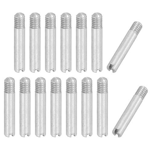PATIKIL M2.5 x 14mm Slotted Cylindrical Pin, 15 Pcs 304 Stainless Steel Dowel External Thread Slotted Pin Screw for Home Furniture Cabinet Improvement, Silver Tone - size: M2.5 x 14mm