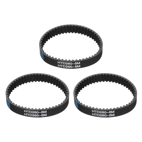 uxcell 3pcs HTD-5M Rubber Timing Belt 52 Teeth, 260mm Pitch Length x 15mm Width x 3.6mm Height, Closed Loop Pulley Timing Belt - size: 260mm