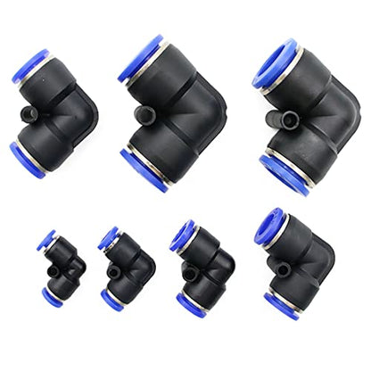 Elbow Push to Connect Fitting, 5/16" OD Pneumatic Air Line 90 Degree Quick Push Lock Adapter (Pack of 10) - size: 8mm or 5/16“ Tube OD