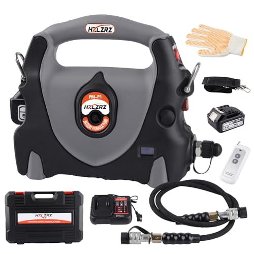 HZLZRZ Electric Hydraulic Pump Power Pack Unit 2 Stage Single Acting 110v/120v 10k psi for Punching, Bending, Pump Variety of Hydraulic Equipment (Battery-Powered) - style: PM-P1
