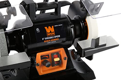 WEN BG625V 2.5-Amp 6-Inch Variable Speed Bench Grinder with Flexible Work Light , Black - style: Variable Speed