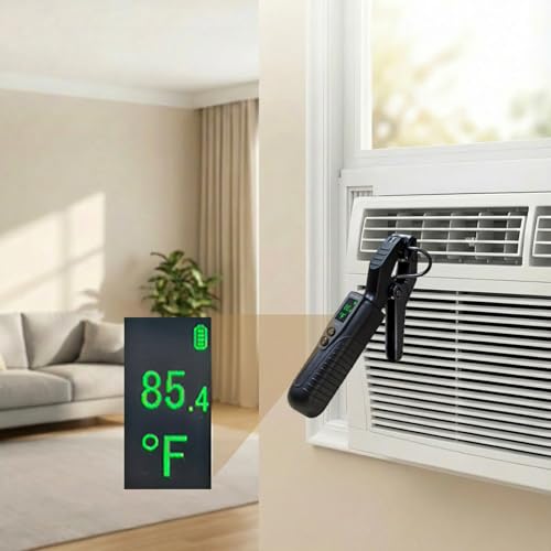 Clamp On Wireless Temperature Probe – High Accuracy Pipe Thermometer Meter for HVAC, Refrigeration & AC Systems, Range -58°F to 302°F, Battery-Powered, Easy-Read Display with Backlight