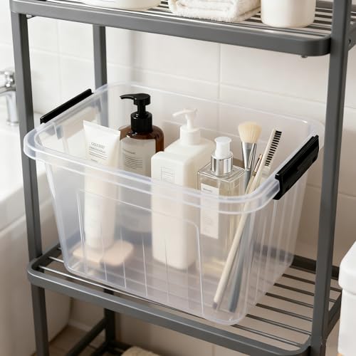 Zopnny 12-Quart Latch Storage Boxes, Stackable Bins with Handle, 6-Pack - size: 12 Quart