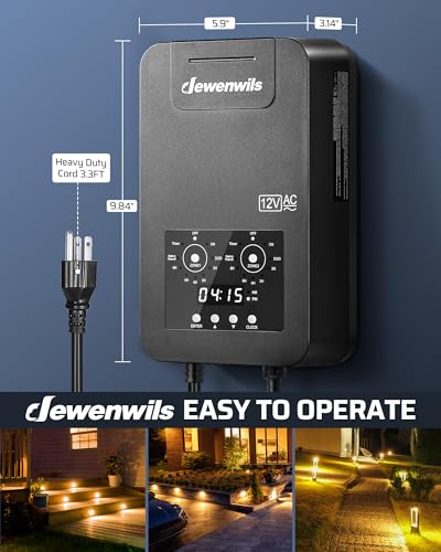 DEWENWILS 200W Low Voltage Transformer, 2 Zone Independent Control - style: 200W 2 ZONE