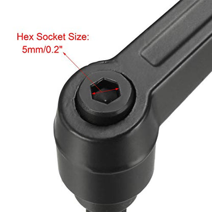 uxcell M10 x 40mm Handle Adjustable Clamping Lever Thread Push Button Ratchet Male Threaded Stud Knobs Locking Rotating Screw Handles Quick Release Bolt Black 4pcs - size: M10 x 40mm