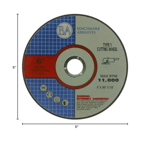 Benchmark Abrasives 6" Aluminum Oxide Type 1 Cut Off Wheels, 25-Count - style: 6" | 25 Count