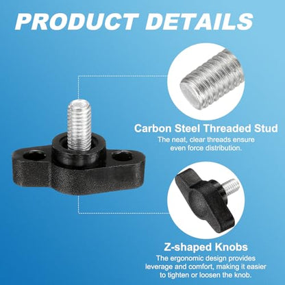 PATIKIL M5 x 8mm Tee Wing Thumb Screws, 6Pcs Carbon Steel Mechanical Handle Bolt Thumb Screws for Remove Replace Hand Clamping Tightening Knobs Power Supply, Black - size: M5 x 8mm