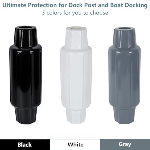 Dock Bumpers for Poles 2/4/6 Pack, Dock Post Bumpers 2" Diameter, Dock Bumpers for Docking Pole Bumpers for Post Slip-on Vertical Soft UV-Resistant Marine Grade Vinyl Black/White/Blue/Grey/Red/Purple - style: Black-2 Pack-Large
