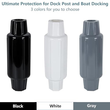 Dock Bumpers for Poles 2/4/6 Pack, Dock Post Bumpers 2" Diameter, Dock Bumpers for Docking Pole Bumpers for Post Slip-on Vertical Soft UV-Resistant Marine Grade Vinyl Black/White/Blue/Grey/Red/Purple - style: Black-2 Pack-Large