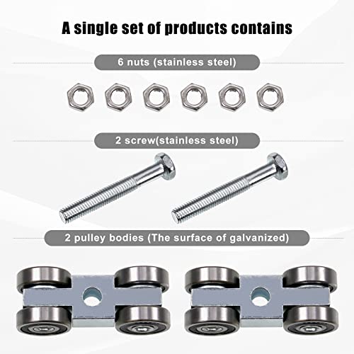 CNQLIS 4 Wheel Trolley Assembly Roller Trolley, Silent M10 Bolt and Nuts - style: Silent Trolley