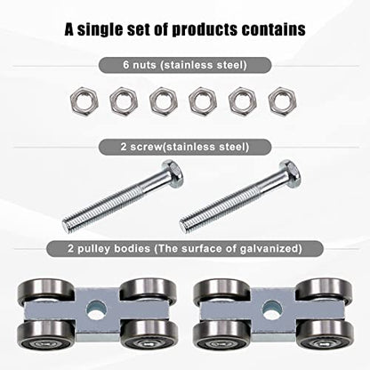 CNQLIS 4 Wheel Trolley Assembly Roller Trolley, Silent M10 Bolt and Nuts - style: Silent Trolley