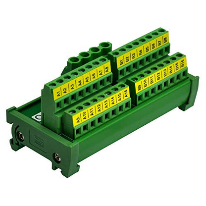 Screw Terminal Block Power Distribution Module (2x16 Position, DIN Rail Mount) - size: 2x16 Position, style: DIN Rail Mount