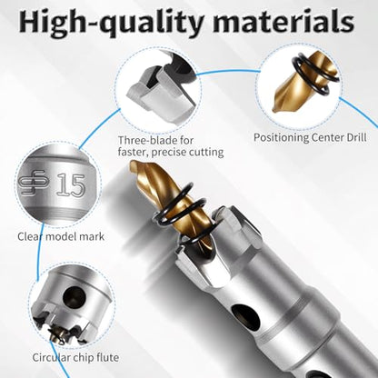 16mm TCT Hole Saw, 5/8", Heavy Duty Titanium Pilot Drill Bit - size: Φ16