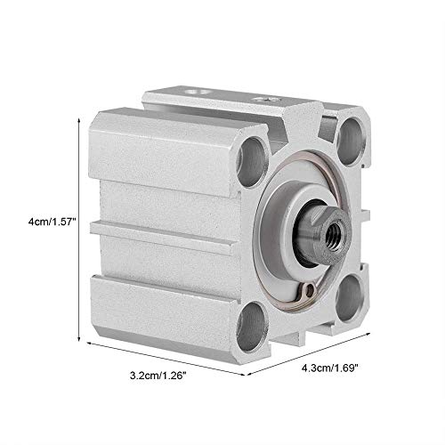 Pneumatic Air Cylinder SDA25 10, 25mm Bore 10mm Stroke Aluminum Double Acting Linear Actuator with ISO Mounting for Industrial Automation, Robotics and OEM Machinery