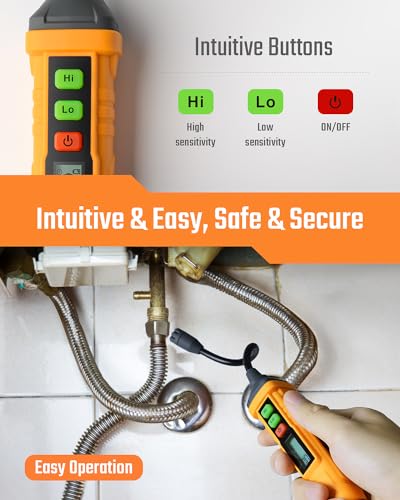 TopTes PT210S and PT205 Gas Leak Detectors, Natural Gas and Propane Leak Detectors with Audible & Visual Alarms, 4-inch Probe, Measures%LEL for Methane, Butane, and Combustible Gases for Home and RV