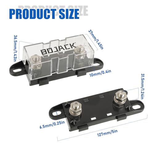BOJACK 200A ANL Fuse Holder and 200Amp 32VDC ANL Fuses for Audio and Video Systems - size: 200A