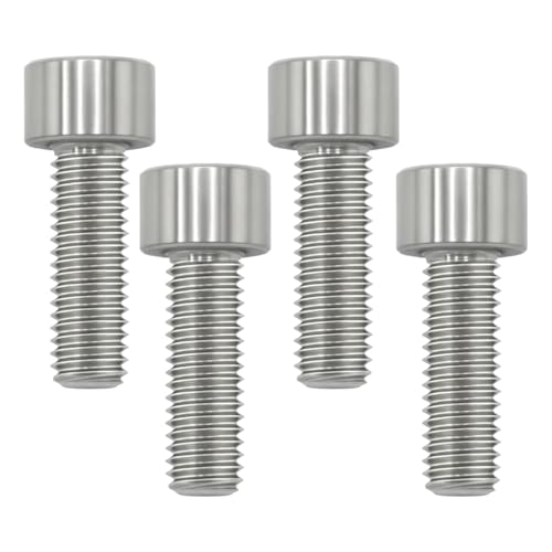 M8x25 Titanium Bolts Socket Head Cap Screw, Natural Color, 4PC - color: Natural Titanium, size: M8X25
