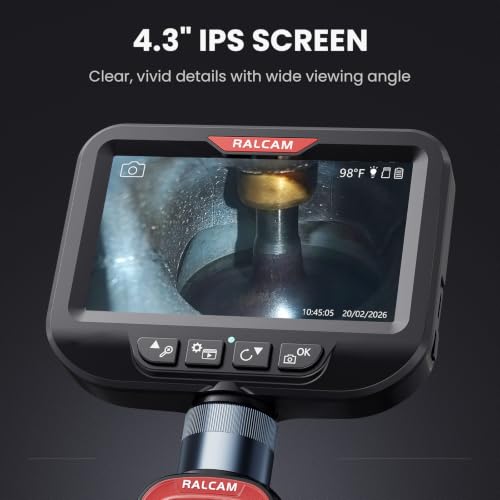 Ralcam 360° Articulating Borescope, 6.2mm/0.24in Slim Probe - size: 6.6FT