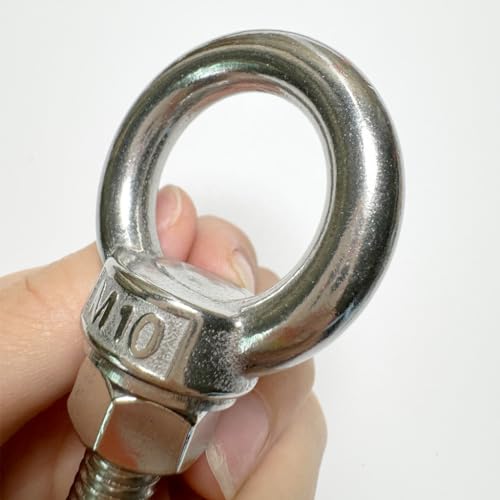 Shoulder Eye Bolt, 2 PCS M10 Heavy Duty Lifting Ring 1.2" Threaded Eyebolt Lifting Ring Eye Bolts with Nuts and Flat Washers(Thread Length 30mm) - size: m10x30(2pcs)