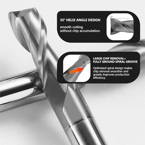 3PCS 5/16" Micrograin Carbide Square End Mill Set 2 Flute HRC 55 - size: 5/16 in