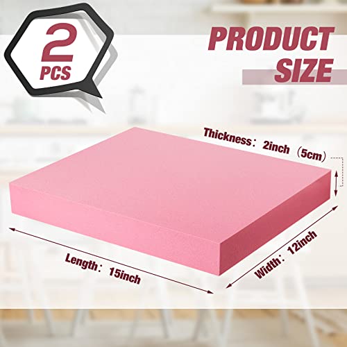 Fabbay 2 Pcs Pink XPS Foam Board 15" X 12" 2" Thick Rectangle Craft