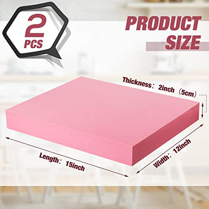 Fabbay 2 Pcs Pink XPS Foam Board 15" X 12" 2" Thick Rectangle Craft