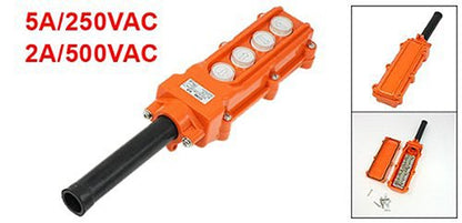 4 Way Hoist Controller Push Button Switch Station Rainproof Pendant Crane Control Up + Down + Left + Right 250V 5A 500V 2A COB-62 - size: COB-62 Up + Down + Left + Right