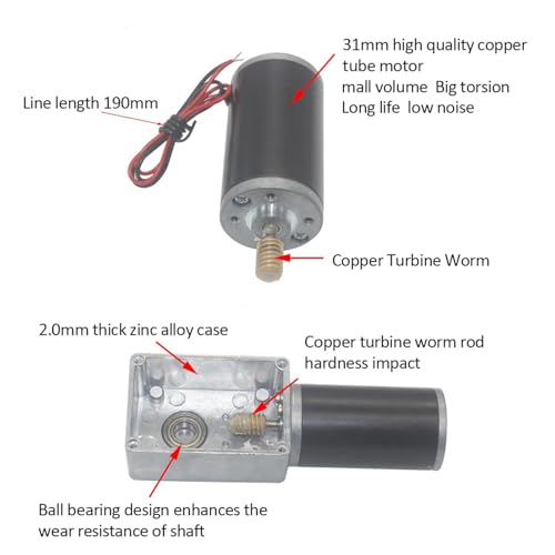 DC 12V Gear Motor High Torsion Speed Reduce Electric Motor Reversible Gear Motor 8mm Shaft (12V 20RPM) - size: 12V 20RPM