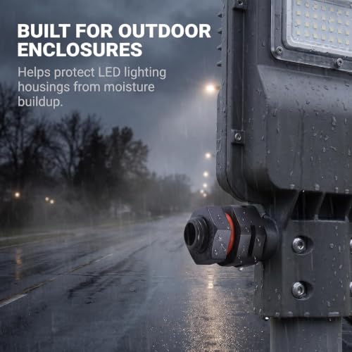 4Pcs Dustproof Waterproof IP68 Breather Screw Air Vent – M12x1.5 Pressure Reducing Valve, Lighting Breather Plug for Moisture and Pressure Control, Venting Screw for Outdoor Electrical Enclosures