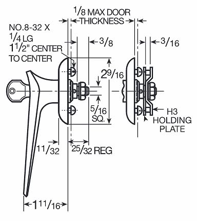 CCL Lever Lock Handle - 25/32" Spindle - Keyed Alike to CAT60 1000-RH-KA-CAT60-25/32