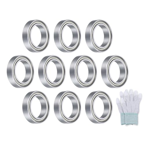uxcell 6701ZZ Deep-Groove Ball Bearings for Rollers, 12mm x 18mm x 4mm Seal Bearings with Fiber Gloves, Double Metal Sealed Bearing Steel Skateboard Bearings 10Pcs - size: 6701ZZ