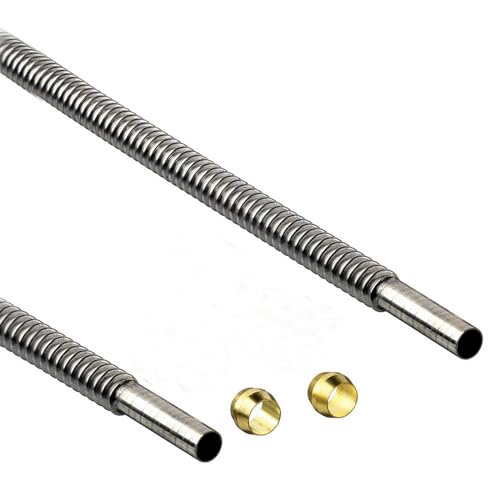 1/4" Pilot Tube,1/4" OD x 24" Flex Pilot Stainless Steel Tube for Fireplace.Gas Stove.Deep Frye.Water Heater Pilot Line - color: 1/4" x 24" Stainless Steel Flex Tube