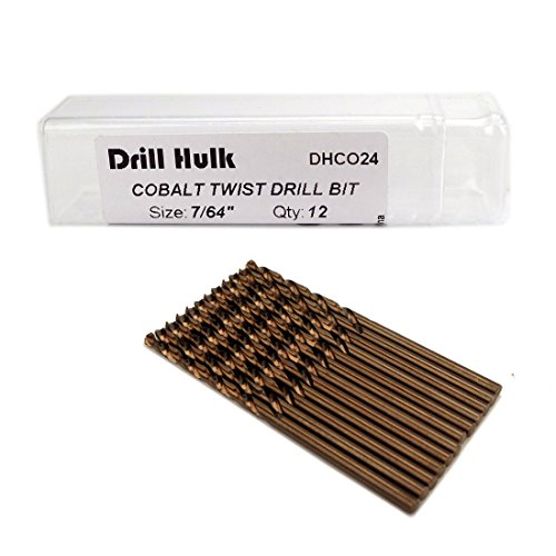 7/64-Inch Cobalt Steel M35 Jobber Length Twist Drill Bits, Pack of 12 - size: 7/64 in