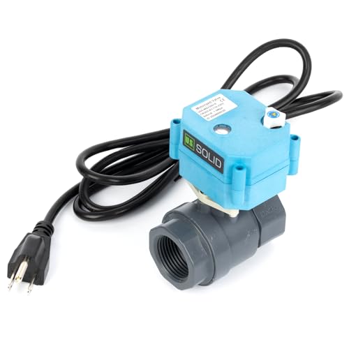 U.S. Solid 1” PVC Motorized Ball Valve - Plastic Electrical Ball Valve, 2 Wire Auto Return, AC 110~230V, Normally Closed - size: 1 Inch, style: PPO(IP 67)