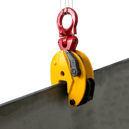 Vertical Plate Lifting Clamp,2200lbs Capacity Heavy Duty Steel Plate Clamp 1T with 0.8 Inch Jaw Opening, Industrial Lifting Clamp for Sheet Metal and Steel Plate Handling - color: 2200lbs-vertical - Rotating Ring