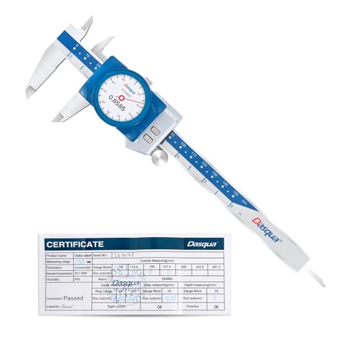 Dasqua Digital Dial Calipers 6"/150mm IP67, Resolution 0.0005", Accuracy ±0.001”, Inch/Metric/Fractional Conversion Measuring Tool - size: Digital Dial IP67