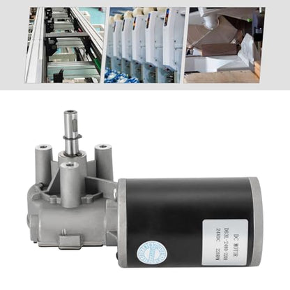 Electric Gear Motor 24VDC, 80W, High Torque Speed Reducing 220 RPM, 154lbs Load Capacity (Left Side)