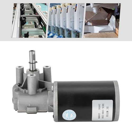 Electric Gear Motor 24VDC, 80W, High Torque Speed Reducing 220 RPM, 154lbs Load Capacity (Left Side)
