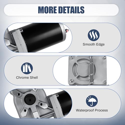 600W 60:1 0.8HP Electric Tarp Motor for Dump Trucks up to 28' Length, Universal Tipper Truck Canopy Motor for Dump Truck Tarp System with Chrome Housing Cover- 12V DC, 60RPM(+/-6RPM)- 5 Years Warranty - size: 600w 60:1